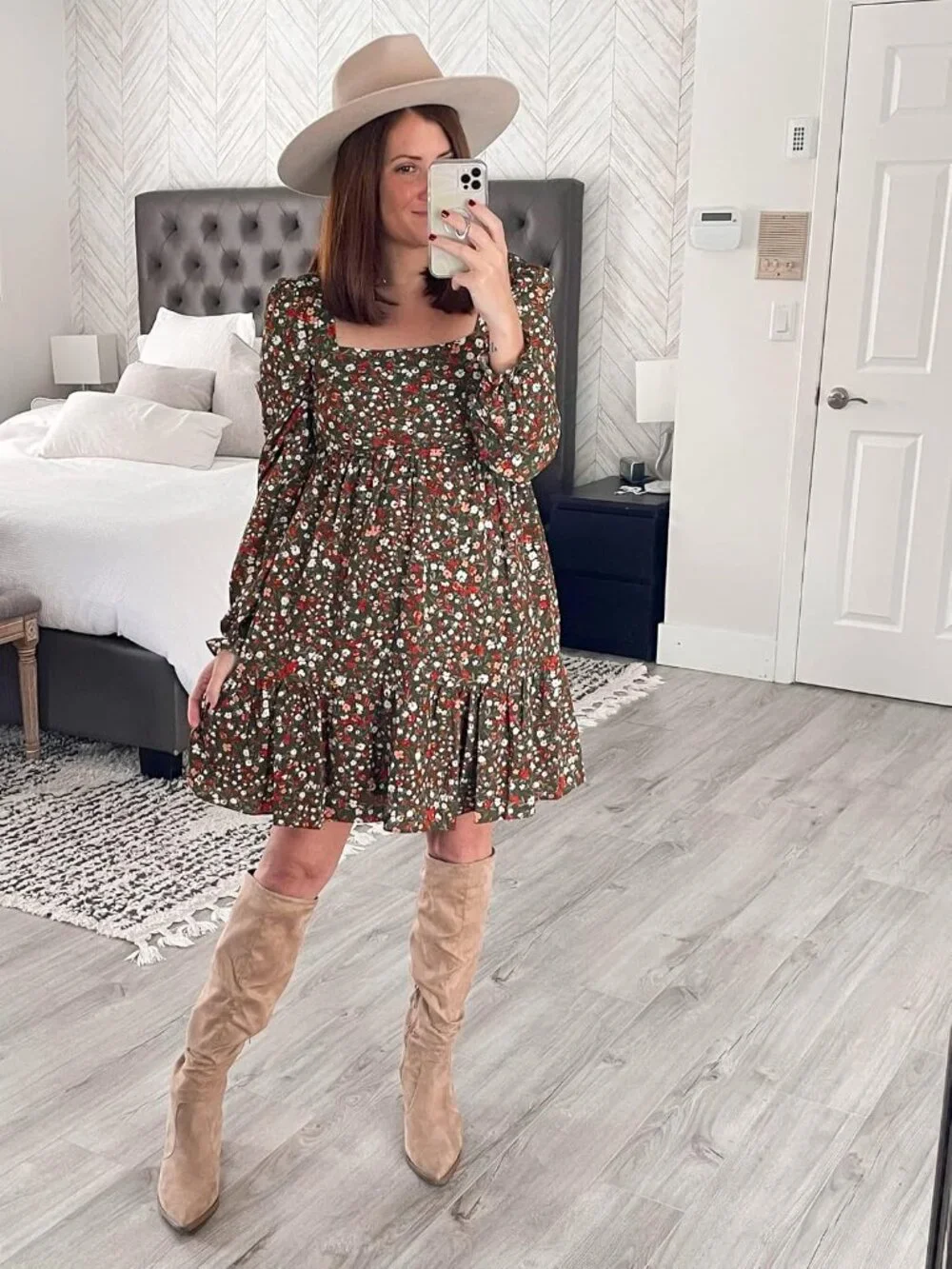 Women's Nude Pointed Toe Mid Chunky Heel Side Zipper Over The Knee Boots